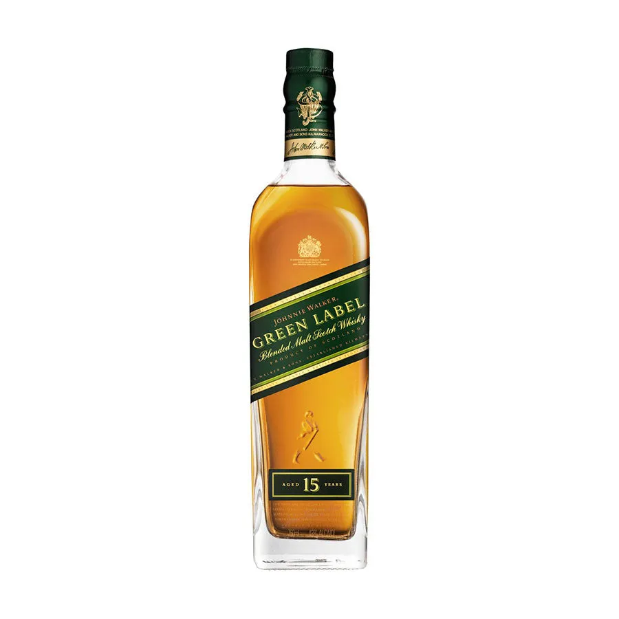 Johnnie Walker Green Label 15 años 750 ml - botella completa de frente