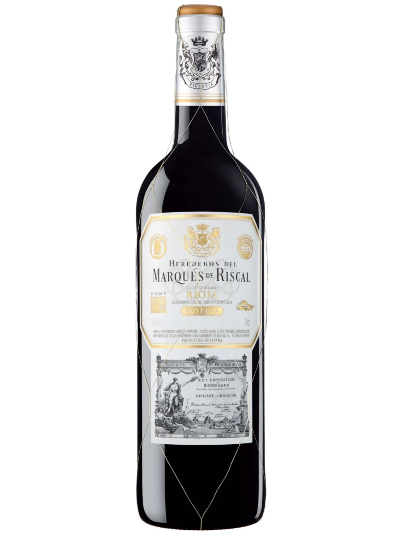 Vino Marquez De Riscal reserva rioja - botella completa de frente