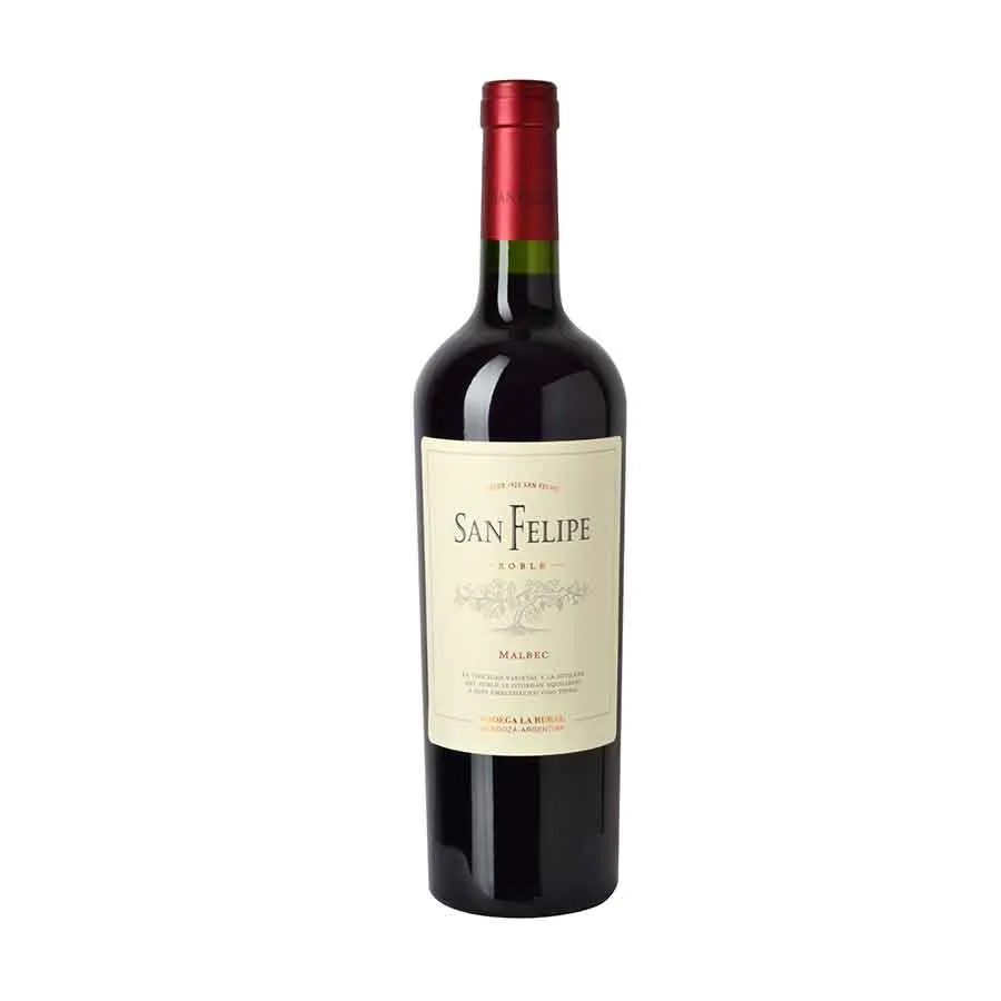 Vino San Felipe Roble Malbec - botella completa de frente