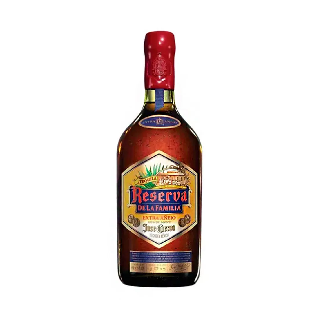 Tequila Jose Cuervo, reserva de la familia extra añejo - botella completa de frente