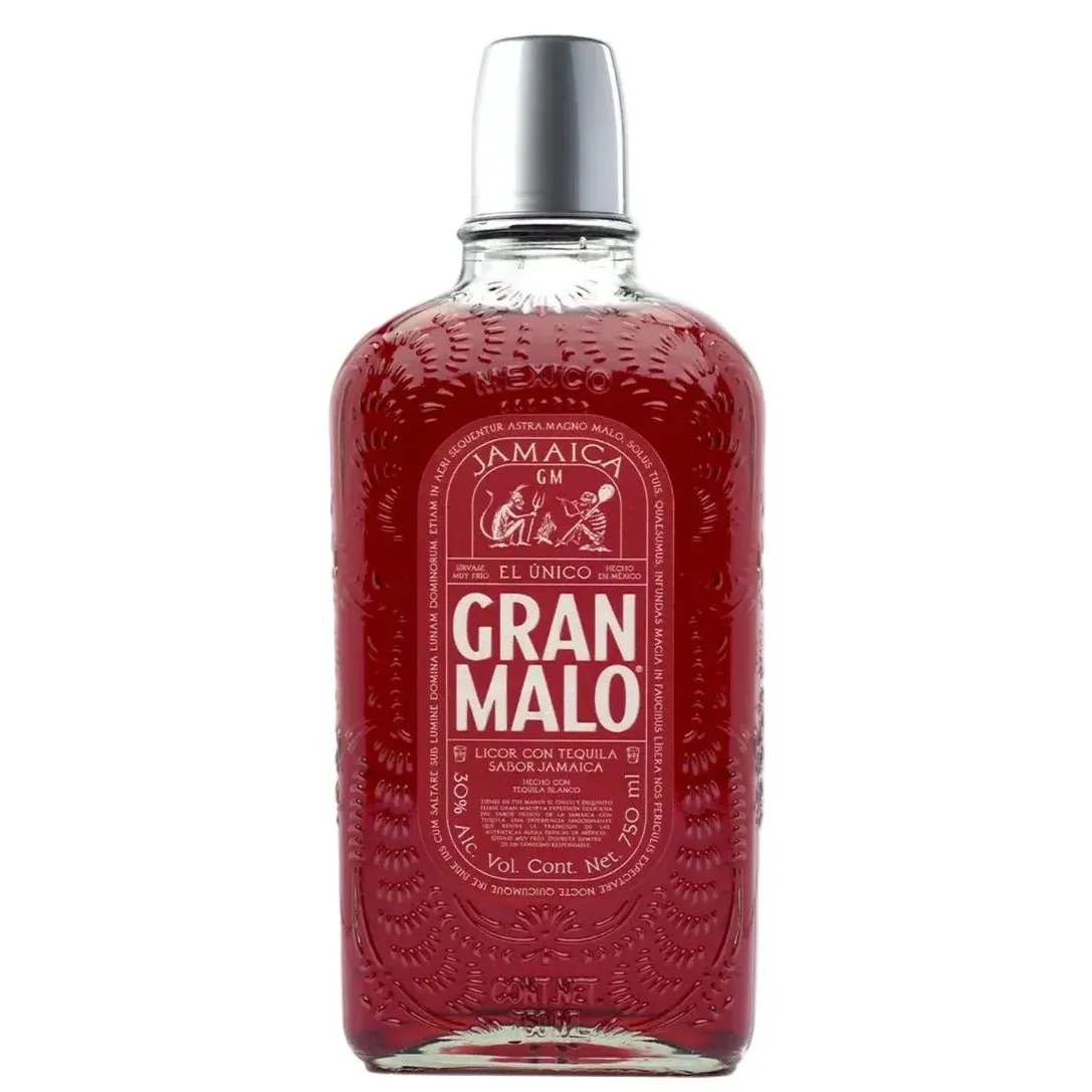 Licor De Tequila Gran Malo Jamaica 750 ml - botella completa de frente