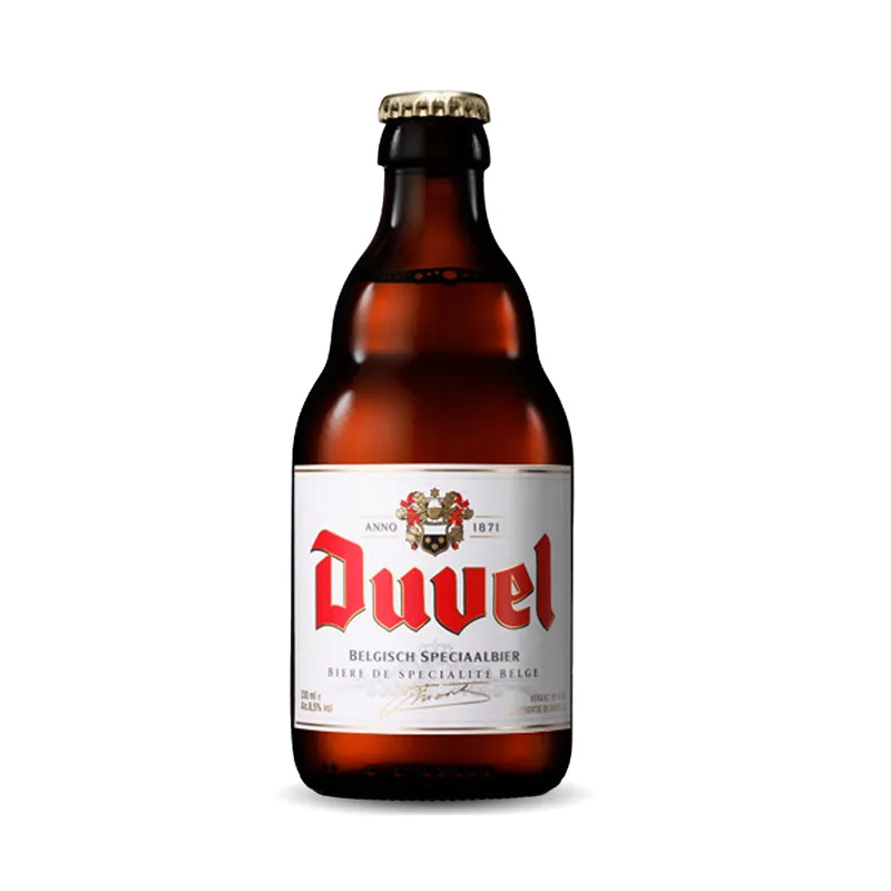 Cerveza Duvel Artesanal Belgian Strong Golden Ale - botella completa de frente