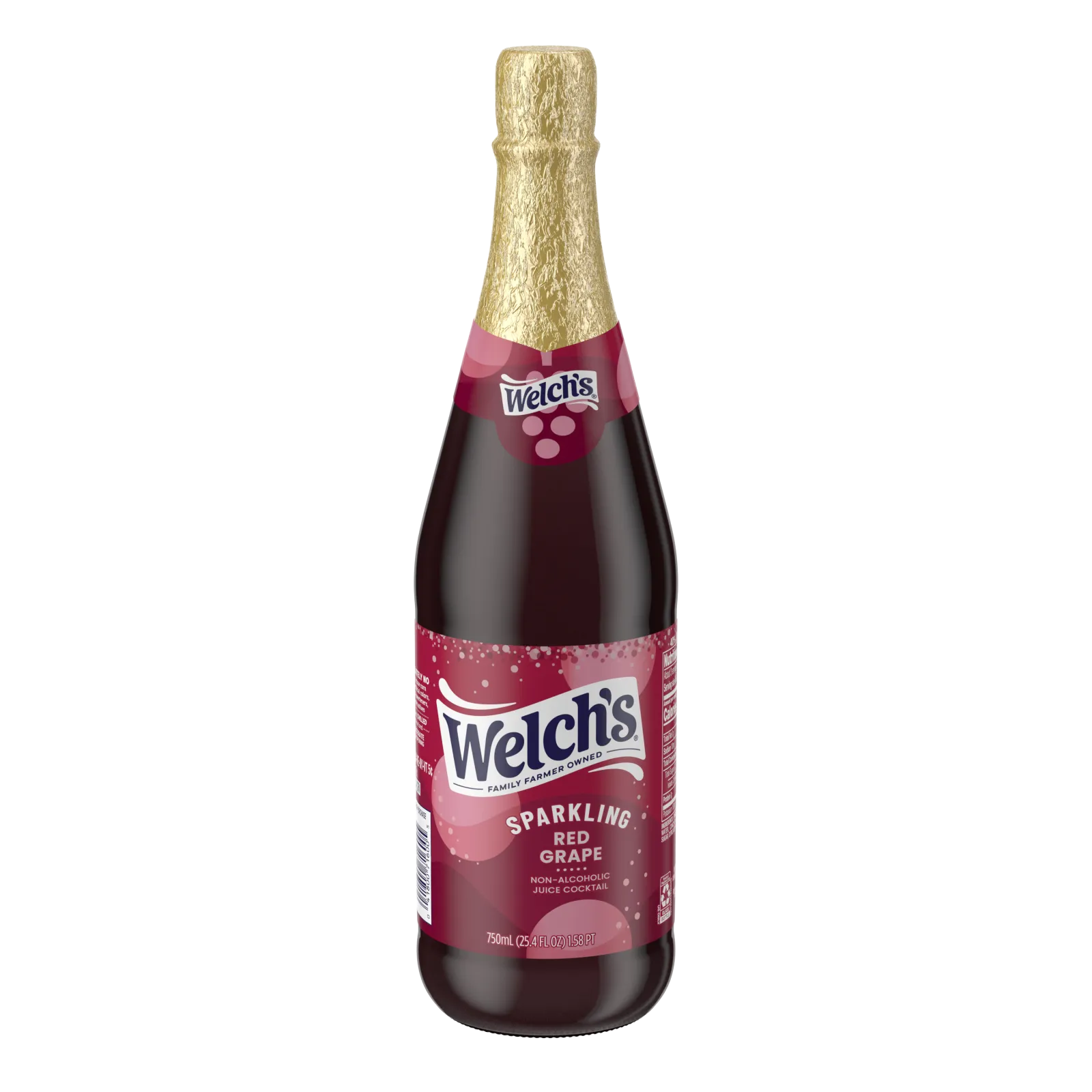 Sidra Espumante Welchs Uva Roja - botella completa de frente