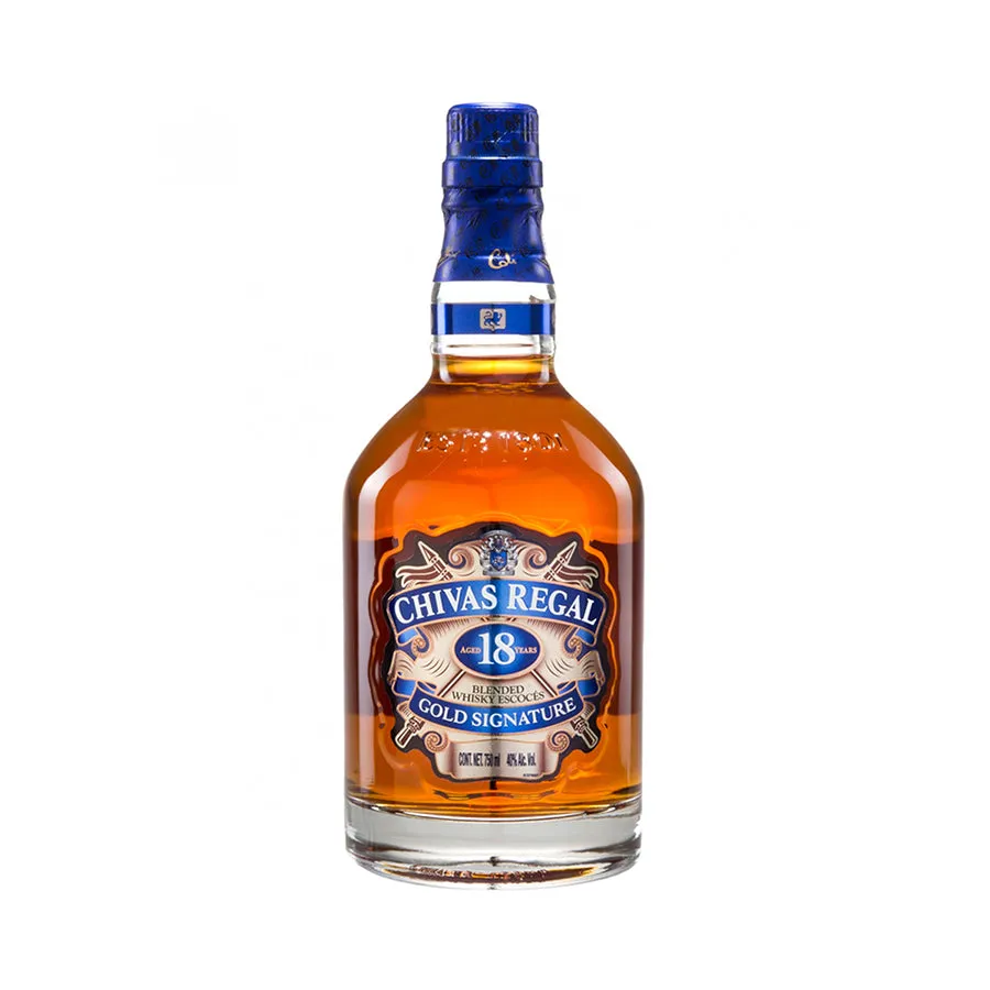 Whisky Chivas Regal Escoces 18 años - botella completa de frente