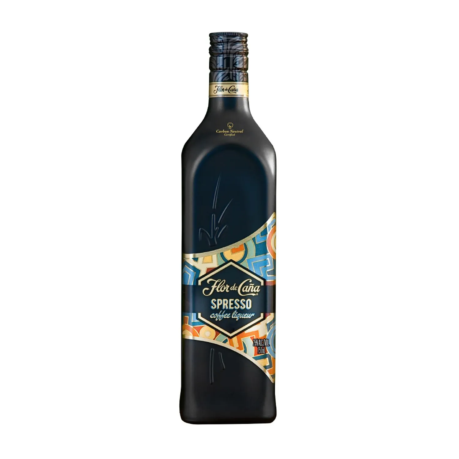 Crema de café Ron Flor De Caña Spresso - botella completa de frente