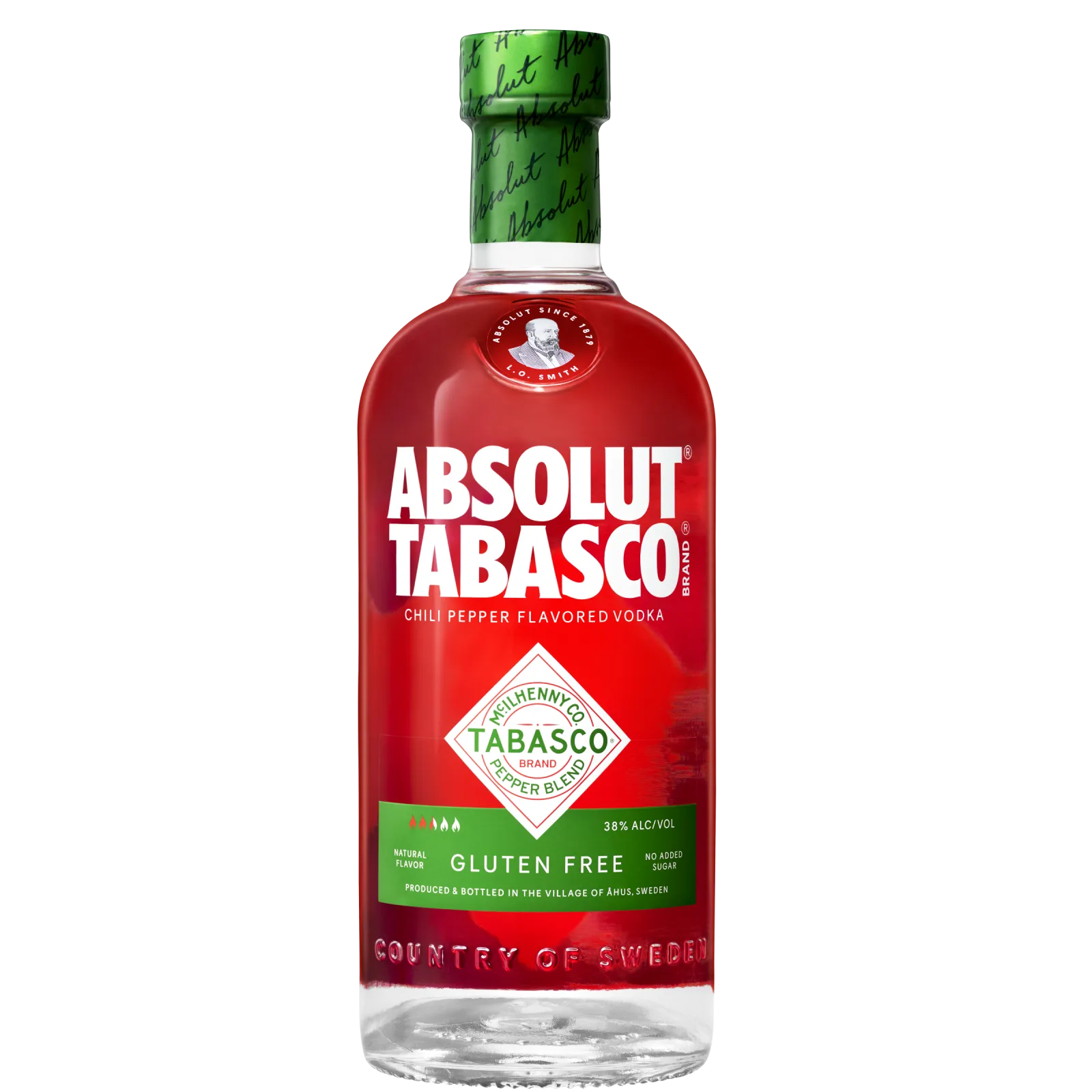 Vodka Absolut Tabasco 750 ml - botella completa de frente