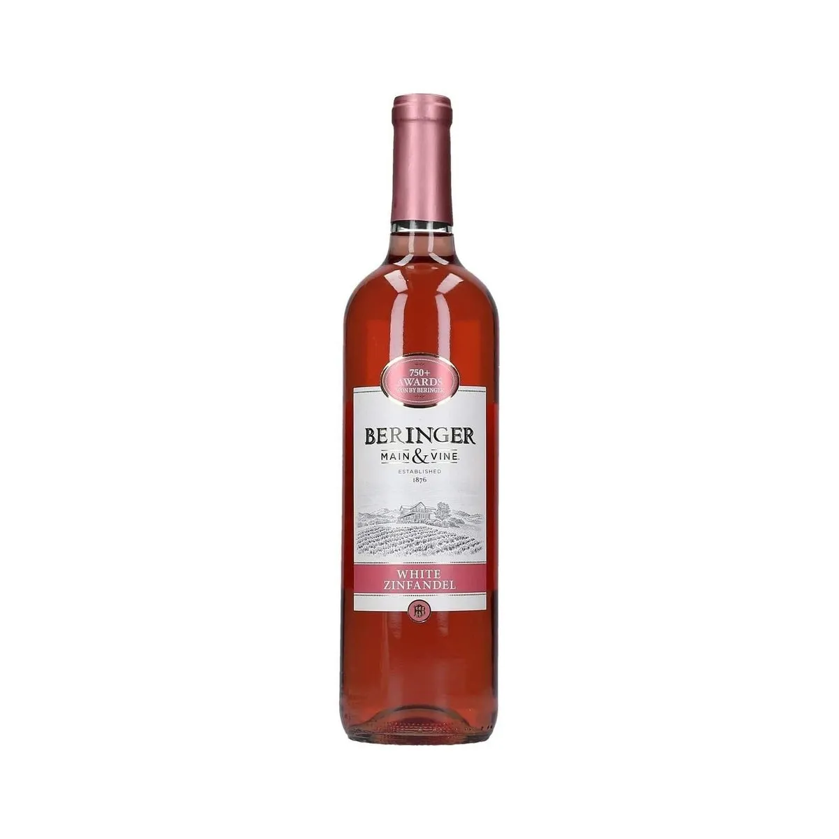 Vino Beringer Zinfandel Rosado - botella completa de frente