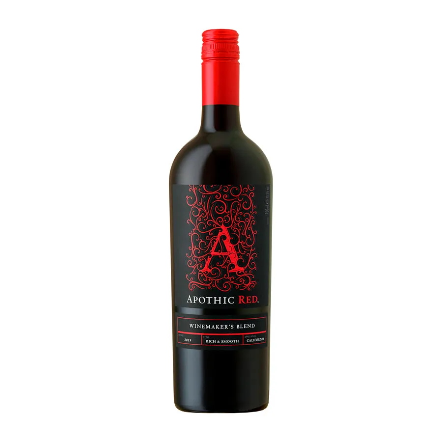 Vino Apothic Red Blend - botella completa de frente