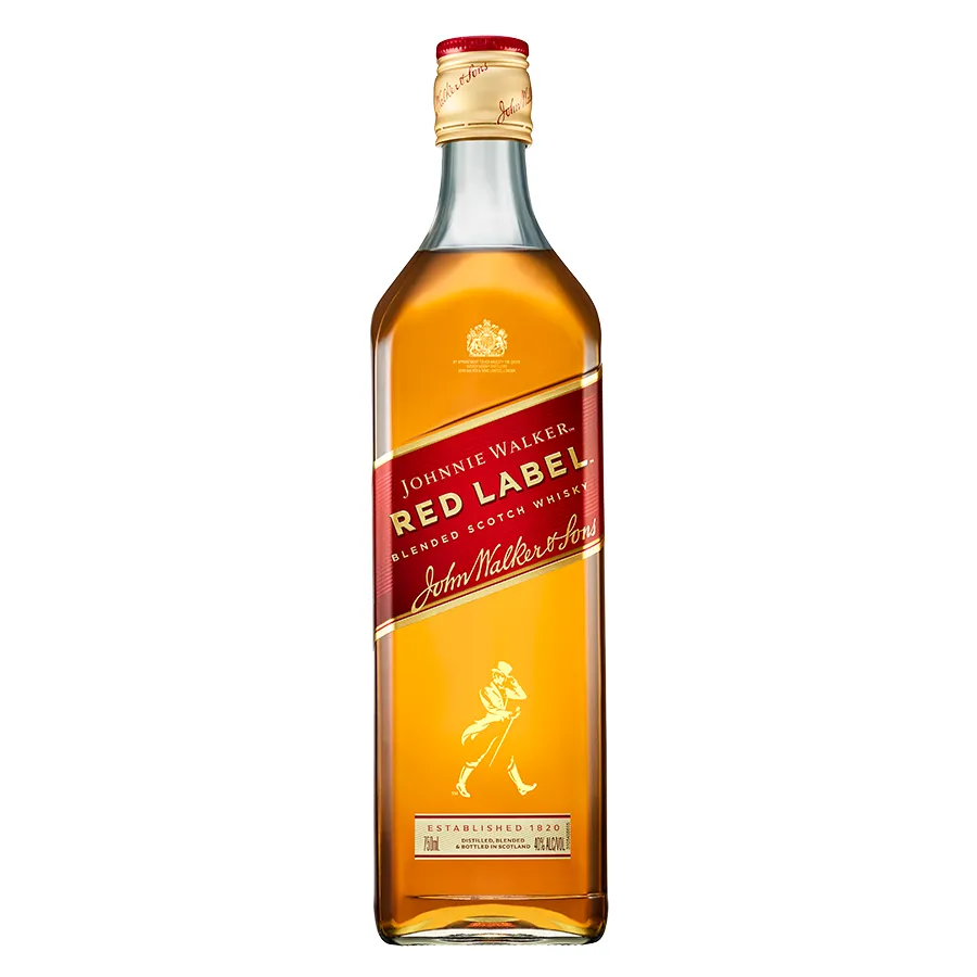 Johnnie Walker Red Label - botella completa de frente