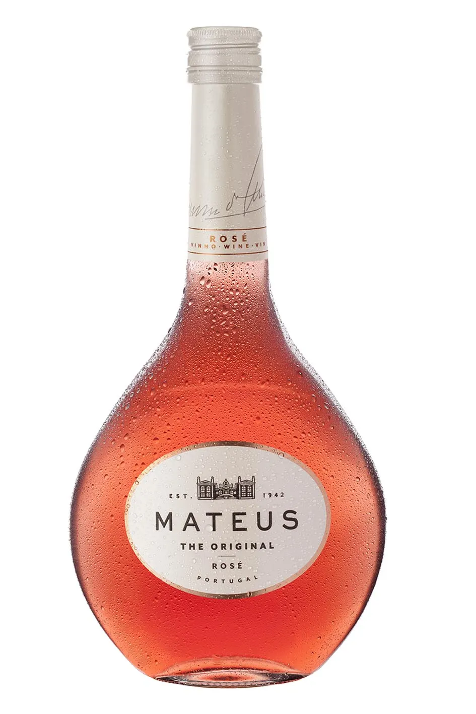Vino Mateus the original joven rosado - botella completa de frente