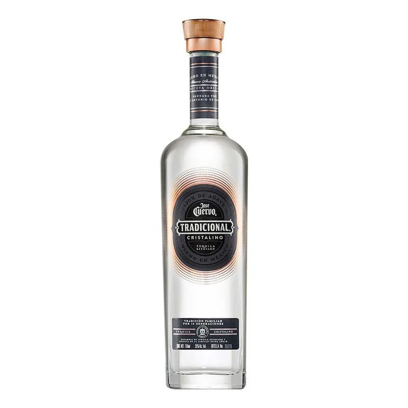 Tequila Jose Cuervo Tradicional Cristalino - botella completa de frente