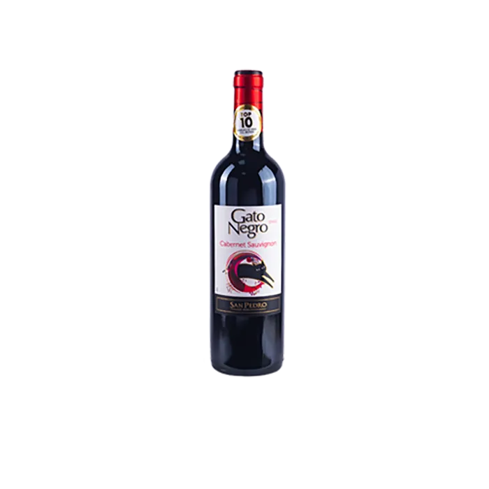 Vino Cabernet Sau Gato Negro - botella completa de frente