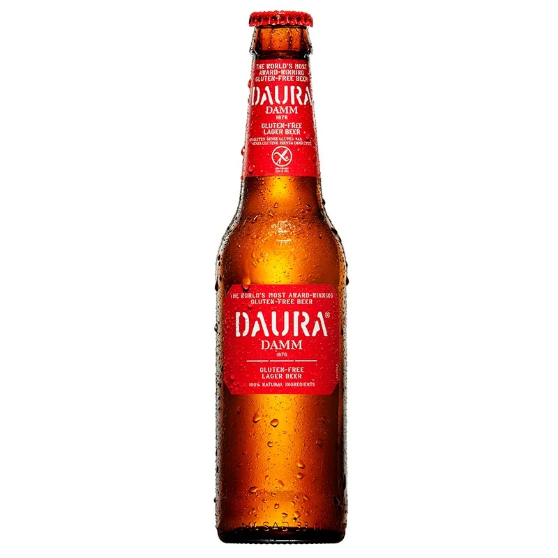 Cerveza Damm Daura Sin Gluten Botella - botella completa de frente