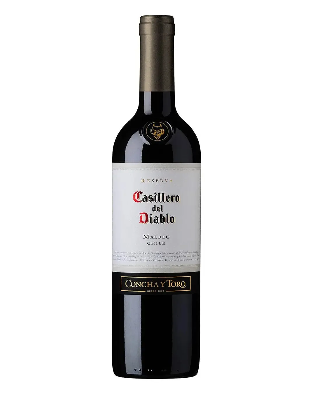 Vino Tinto Casillero Del Diablo, Malbec - botella completa de frente