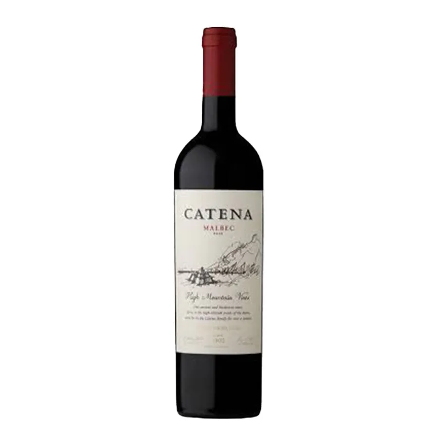 Vino Catena Malbec - botella completa de frente