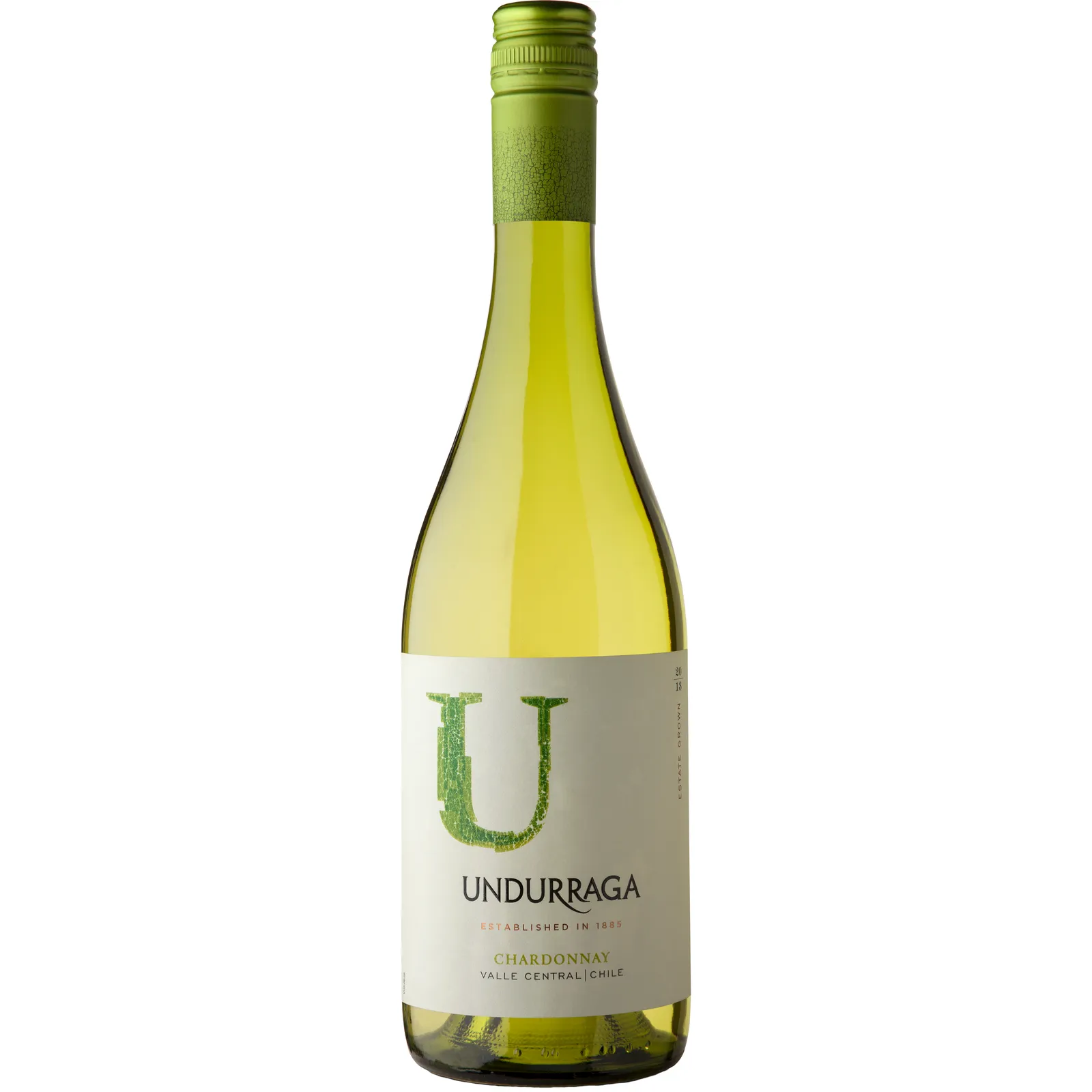 Vino Undurraga Blanco Chardonay - botella completa de frente