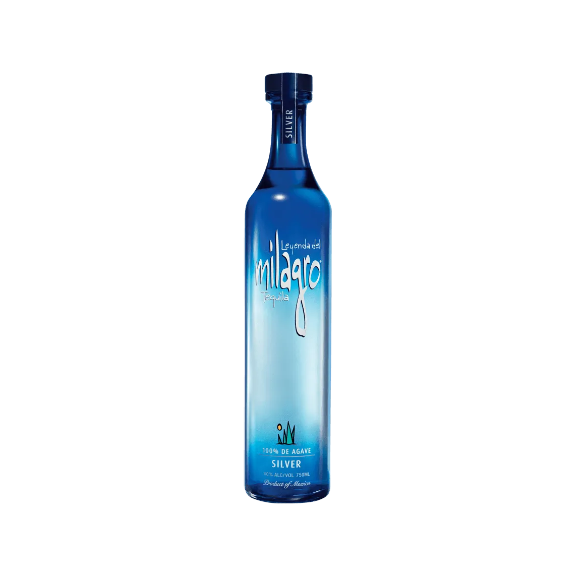 Tequila Milagro Plata - botella completa de frente