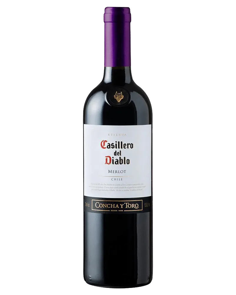 Vino Tinto Casillero Del Diablo, Merlot - botella completa de frente