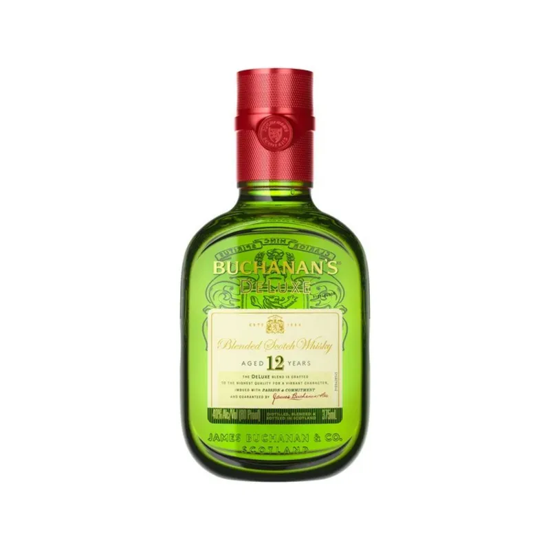 Whisky Buchanan's Deluxe 12 años - botella completa de frente