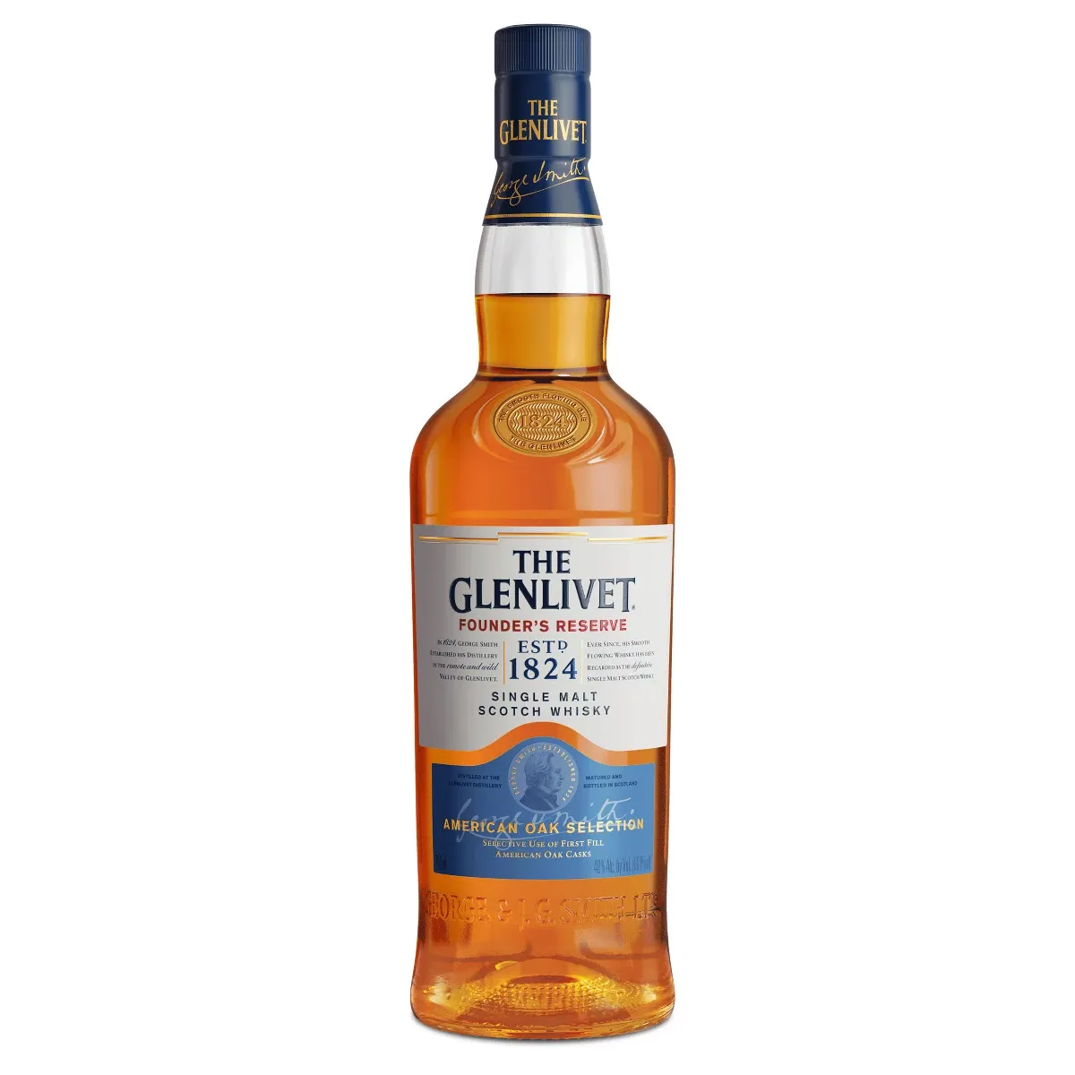Whisky The Glenlivet Founders - botella completa de frente