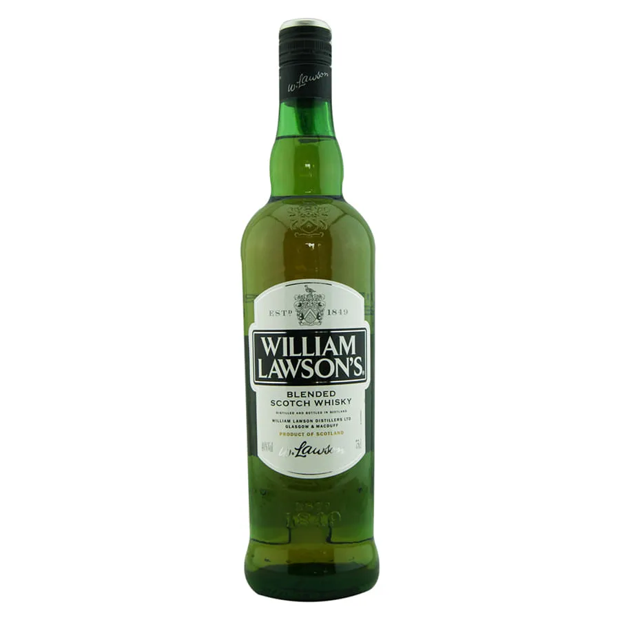 Whisky escocés William Lawson's blended scoth - botella completa de frente